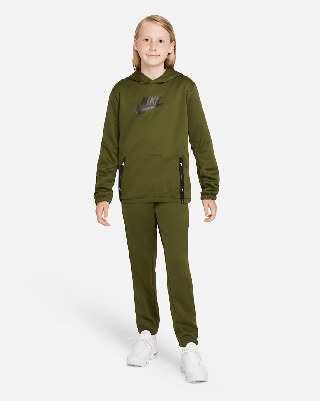 Conjunto de entrenamiento para niños talla grande Nike Sportswear - Verde puro/Negro