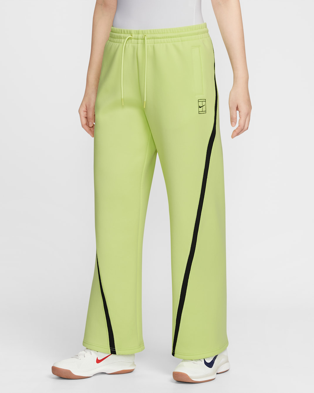 Nike Advantage Women's Dri-FIT Mid-Rise Tennis Trousers - Light Lemon Twist/Black