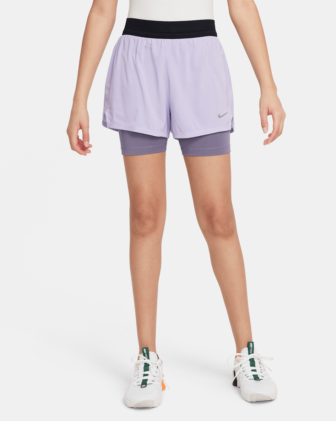 Nike Older Kids' (Girls') Dri-FIT ADV Shorts - Hydrangeas/Daybreak/Black
