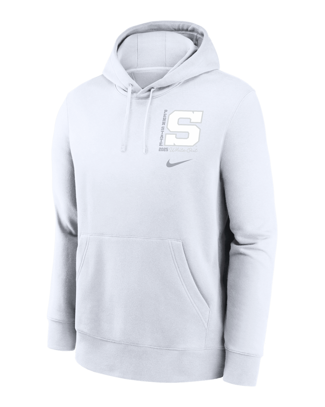 Penn State 2025 White Out Club Men's Nike College Pullover Hoodie - White