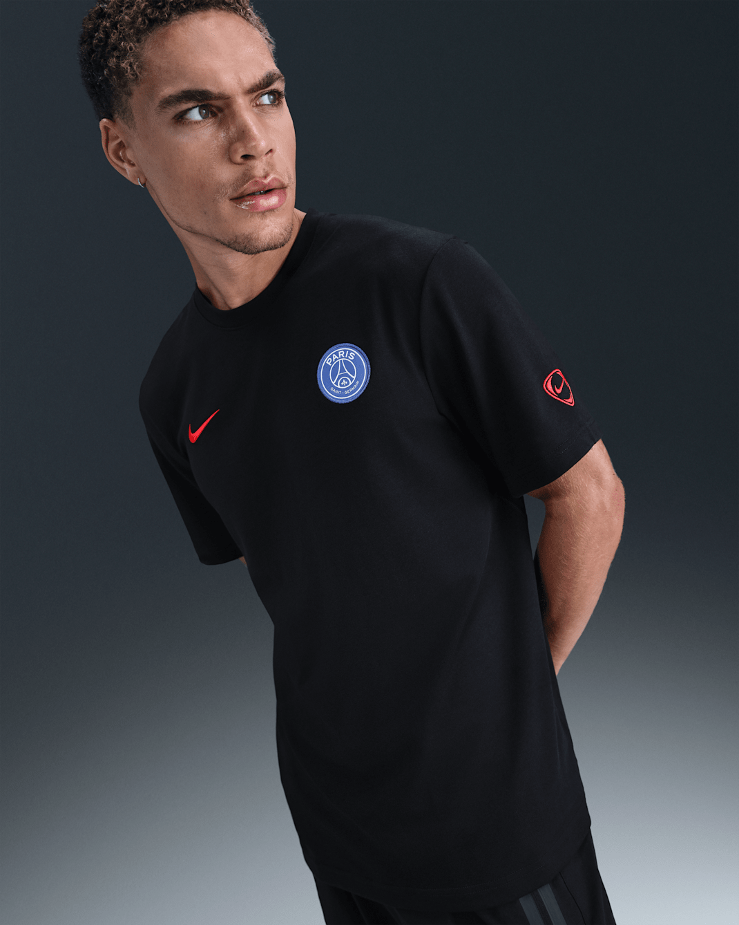 Playera de fútbol de manga corta Nike Dri-FIT Total 90 para hombre Paris Saint-Germain Primary Third - Negro/Rojo mundial