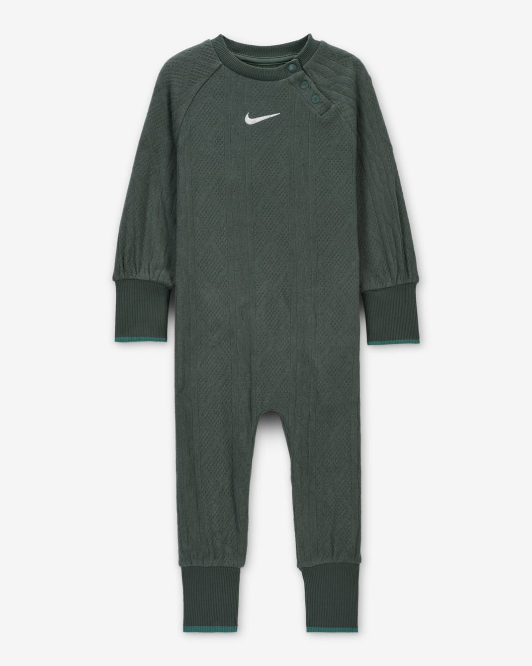 Nike ReadySet Baby (12-24M) Cable Knit Coverall - Vintage Green