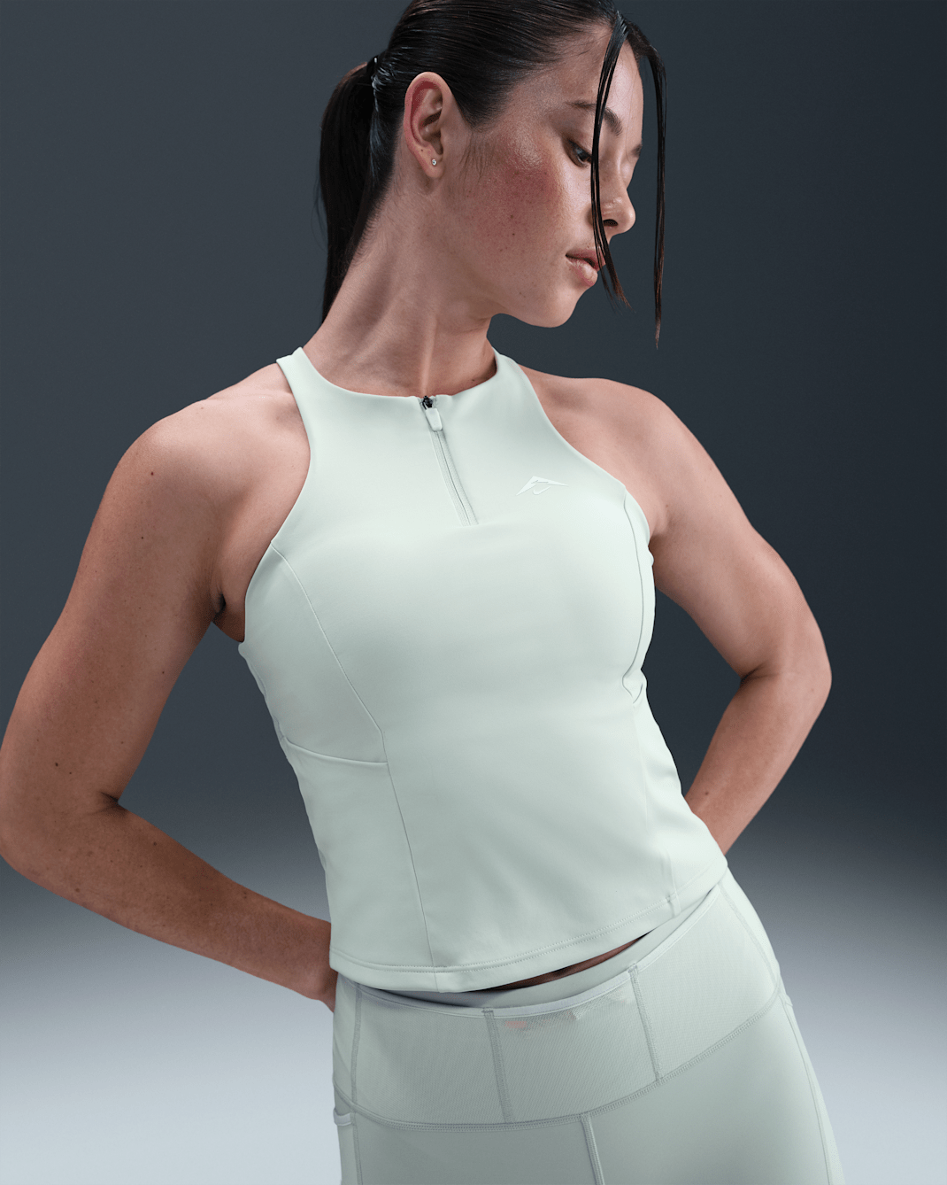 Nike Trail Women's Medium-Support Padded Sports Bra Tank Top - Light Silver