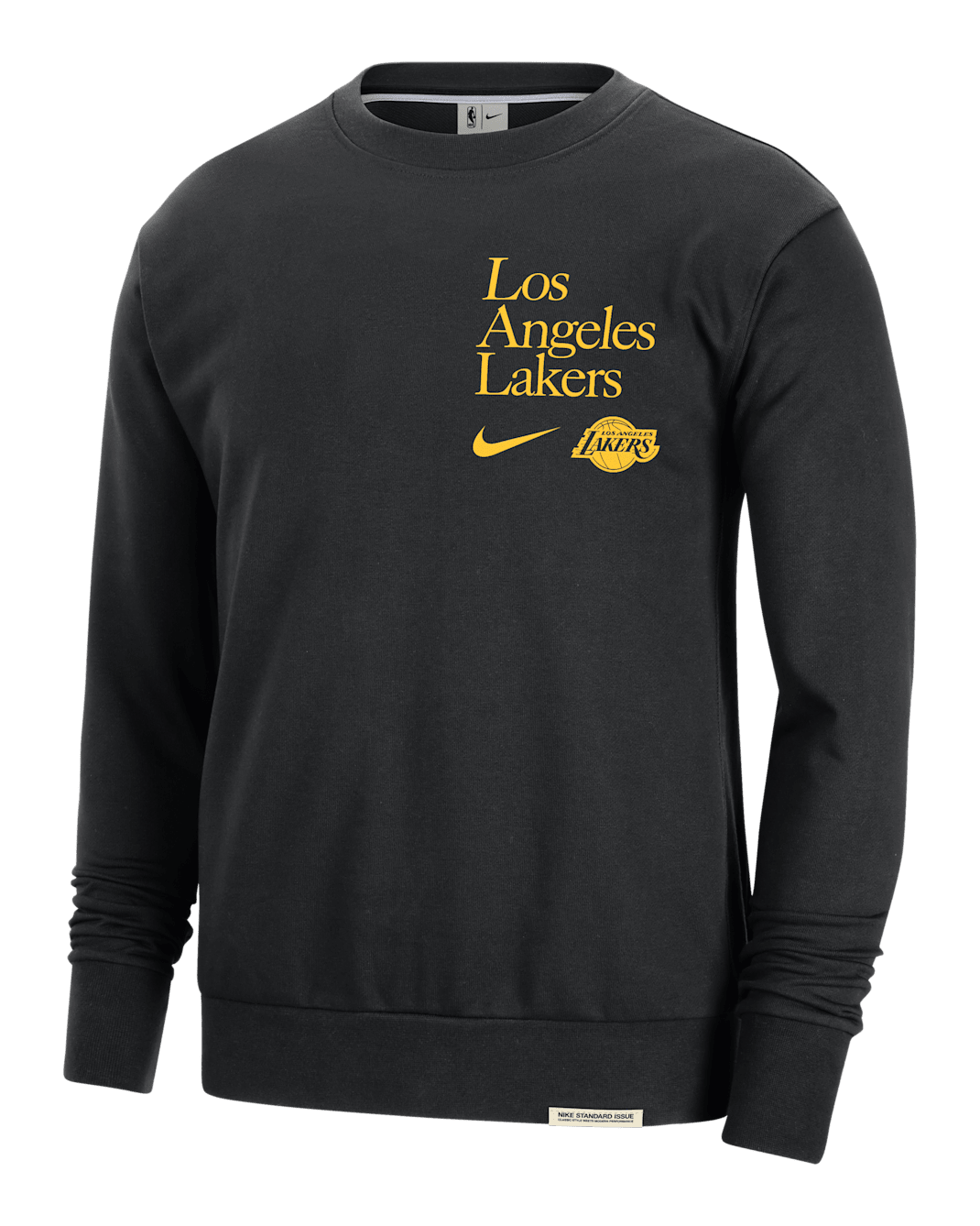Los Angeles Lakers Standard Issue Men's Nike Dri-FIT NBA Crew-Neck Sweatshirt - Black