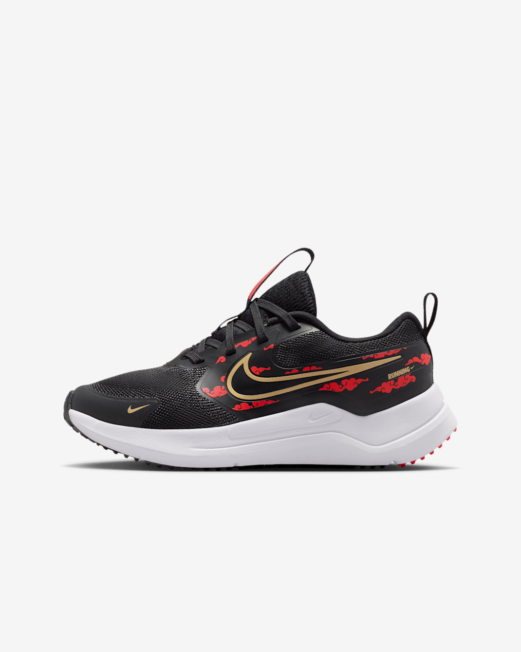 Nike Cosmic Runner Big Kids' Road Running Shoes - Black/University Red/Metallic Gold