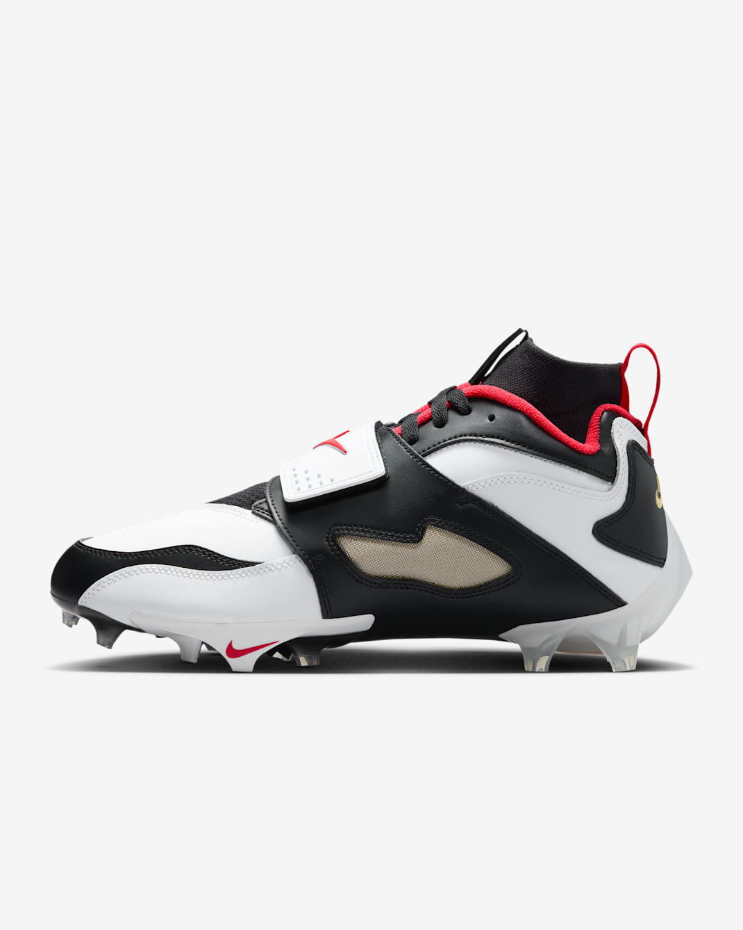 Nike Diamond Turf 93 TD Football Shoes - White/Black/Metallic Gold/Fire Red