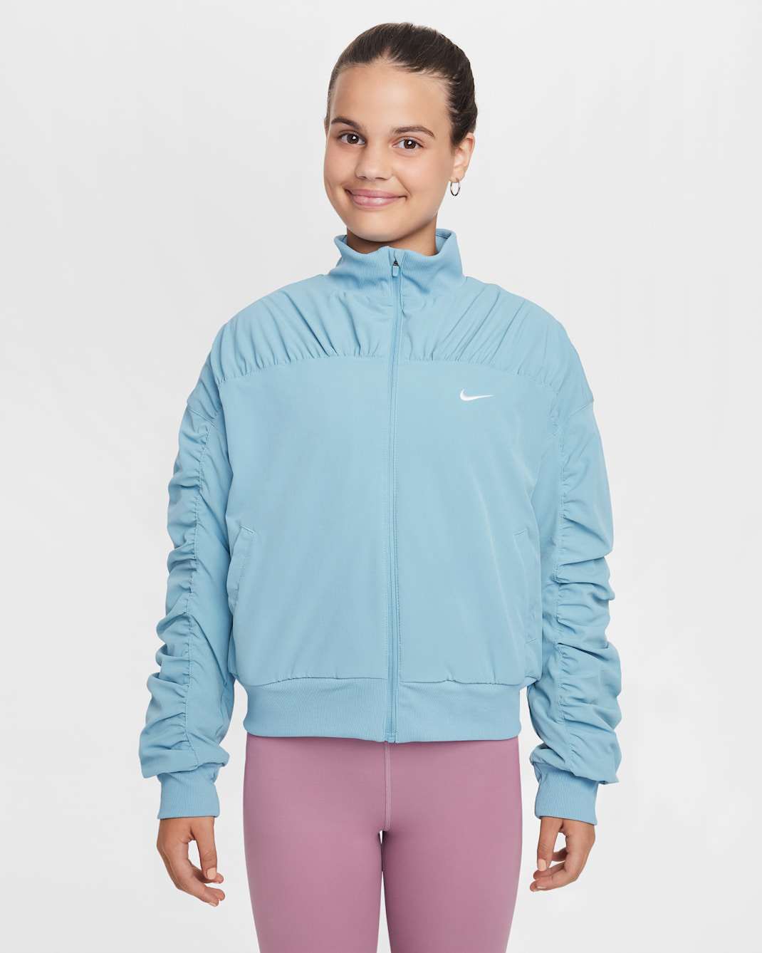 ナイキ ガールズ Dri-FIT トレーニングジャケット - デニムターコイズ/ホワイト
