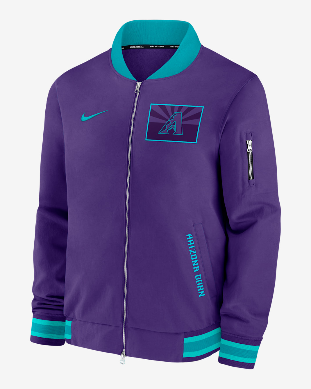 Arizona Diamondbacks Authentic Collection City Connect Men's Nike MLB Full-Zip Bomber Jacket - Purple