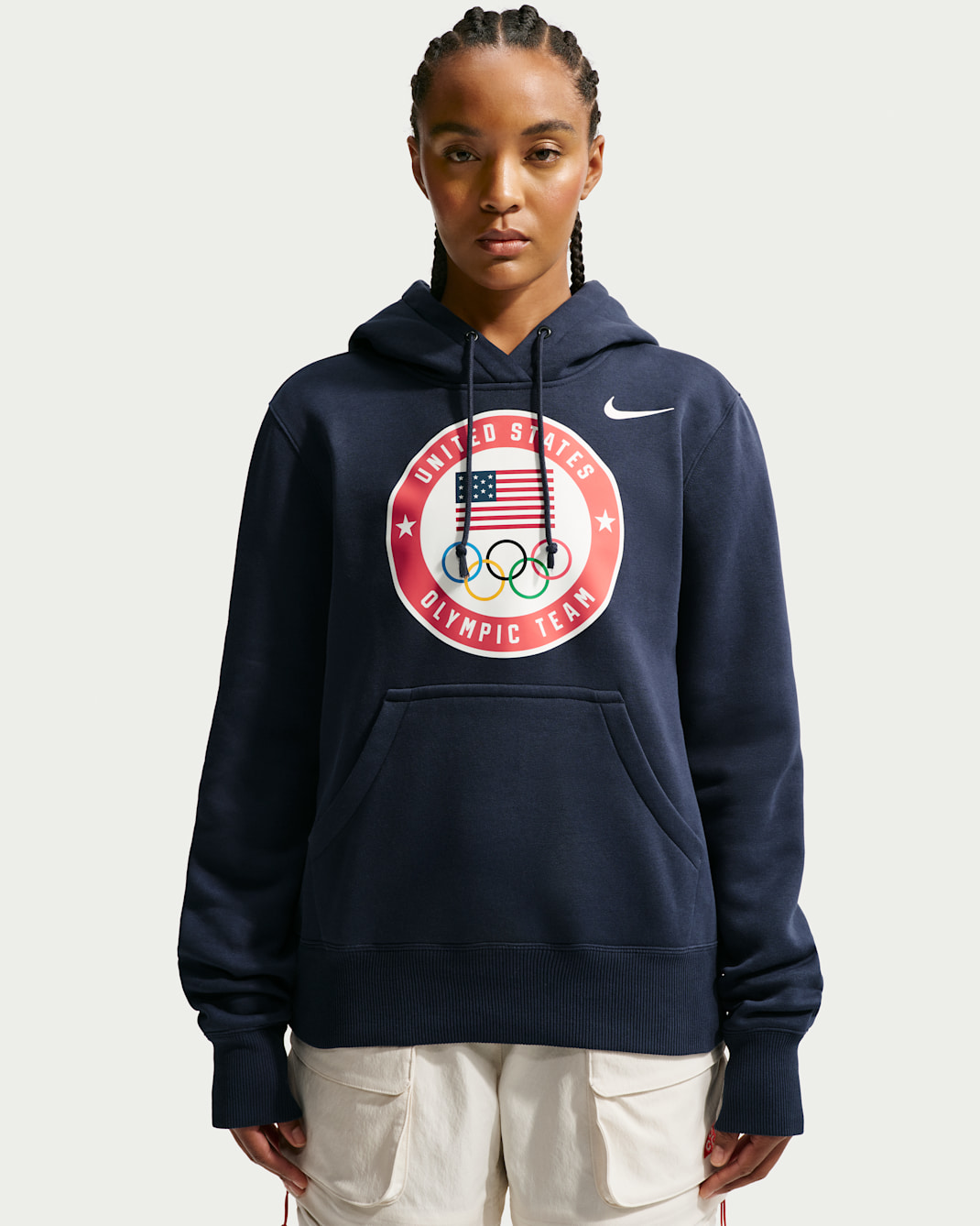 Nike Team USA Phoenix Fleece Women's Fleece Hoodie - Obsidian/Obsidian