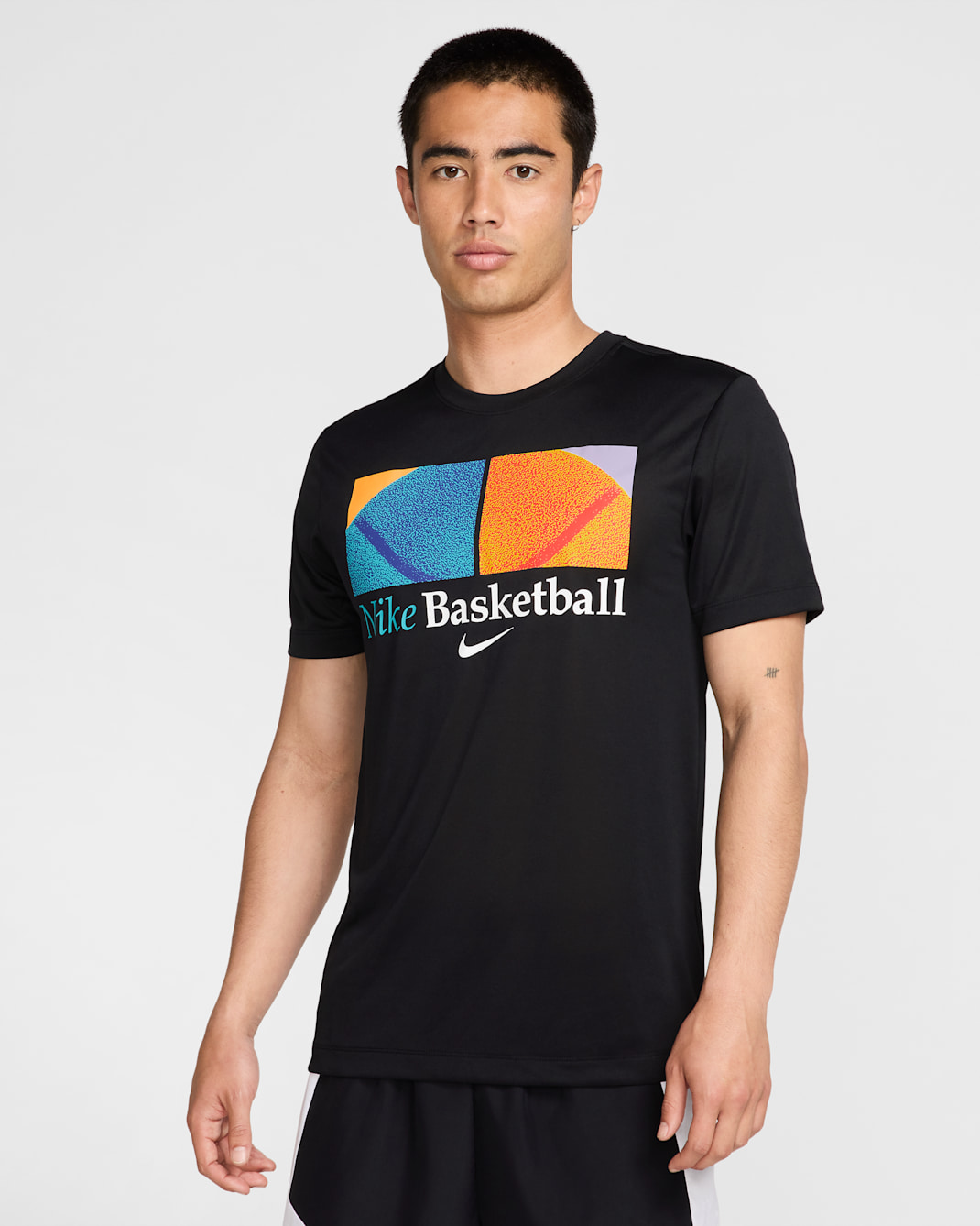 ナイキ メンズ Dri-FIT バスケットボール Tシャツ - ブラック
