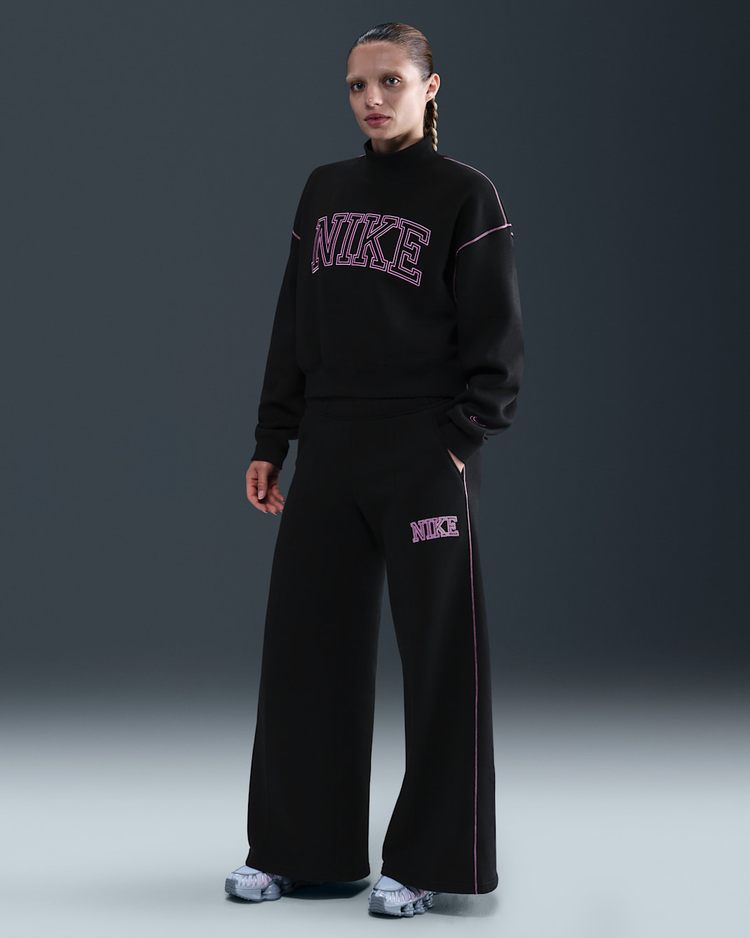 Nike Sportswear Phoenix Fleece Women's Wide-Leg Sweatpants - Black