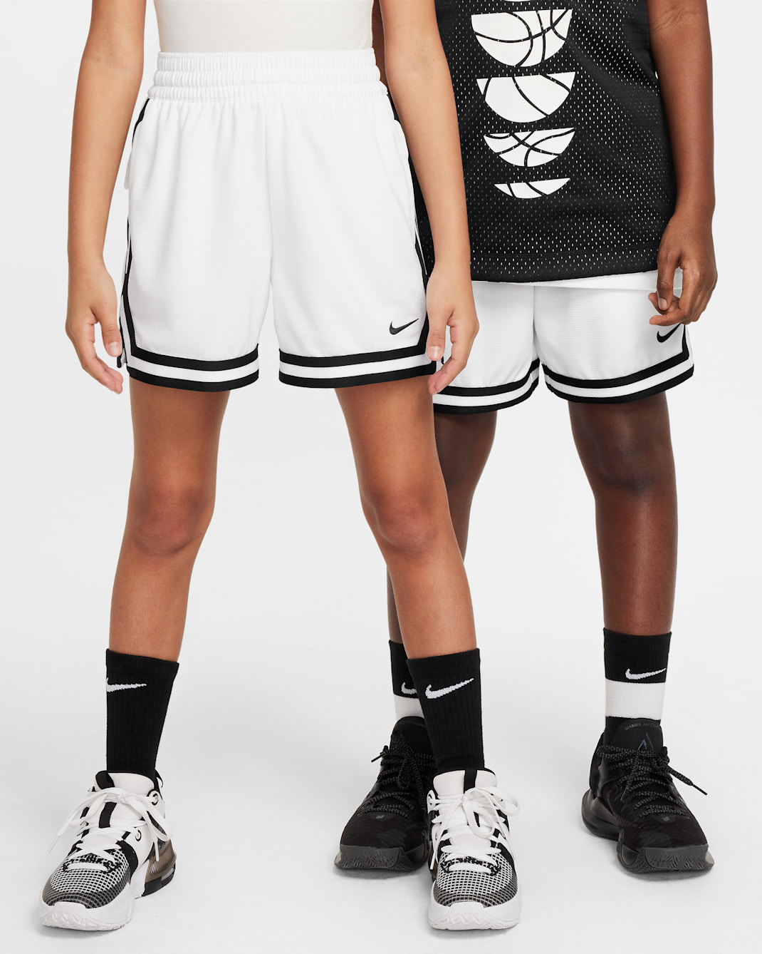 Nike DNA Big Kids' 5" Basketball Shorts - White/Black
