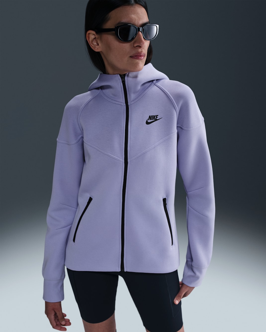 Nike Sportswear Tech Fleece Windrunner Women's Full-Zip Hoodie - Lilac Ice/Black
