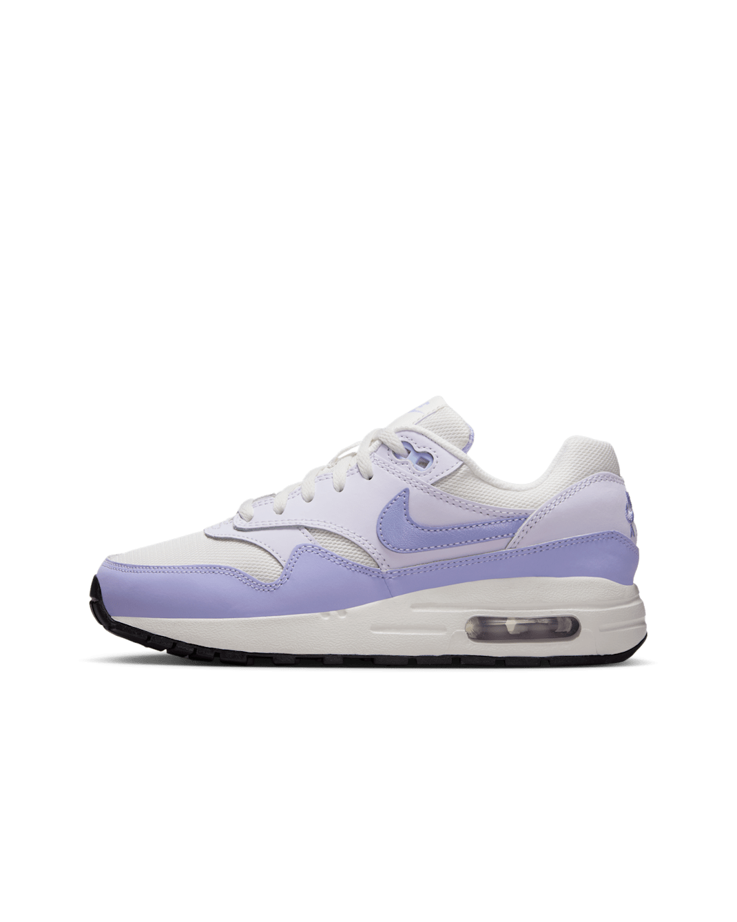 Air Max 1 Older Kids' Shoes - Platinum Tint/Barely Grape/Black/Hydrangeas