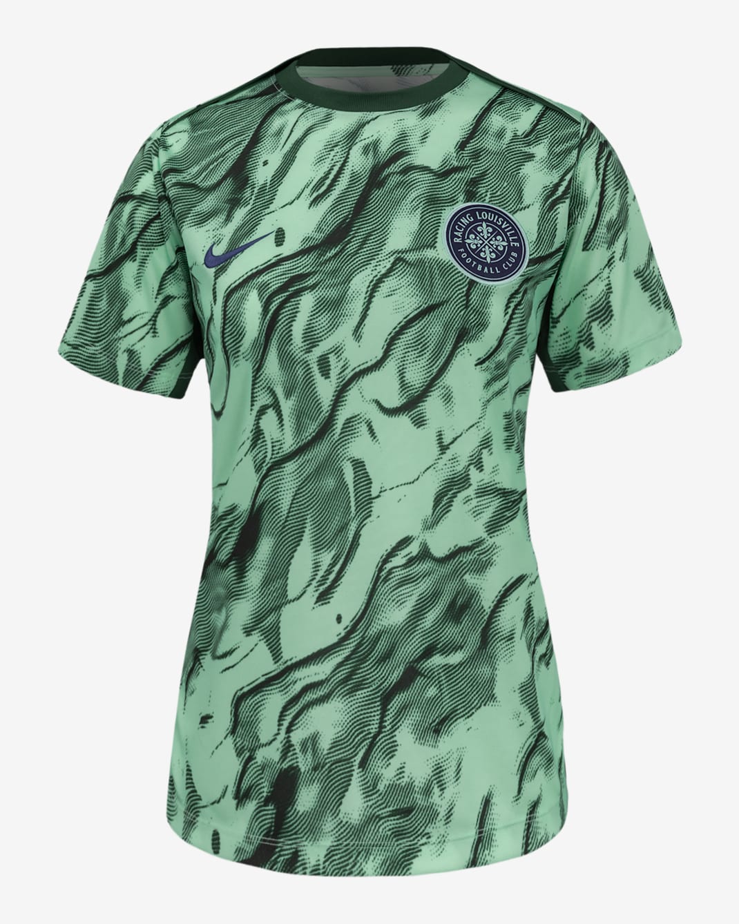 Racing Louisville FC 2025 Women's Nike NWSL Short-Sleeve Pre-Match Top - Night Forest/Mint Foam
