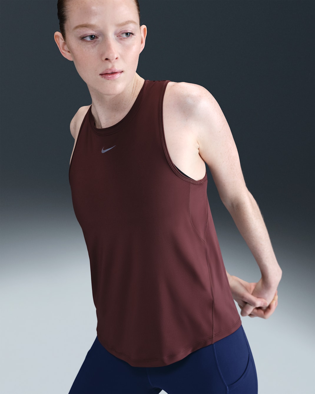 Nike One Classic Women's Dri-FIT Tank Top - Burgundy Crush/White