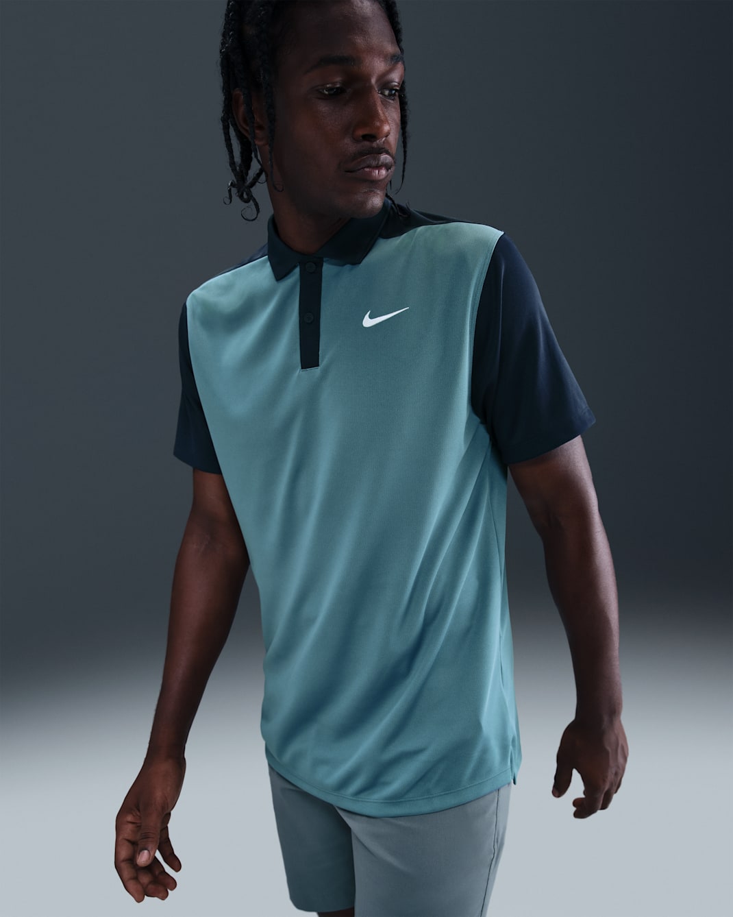 Polo de golf Dri-FIT para hombre Nike Victory+ - Azul humeante/Obsidiana/Blanco