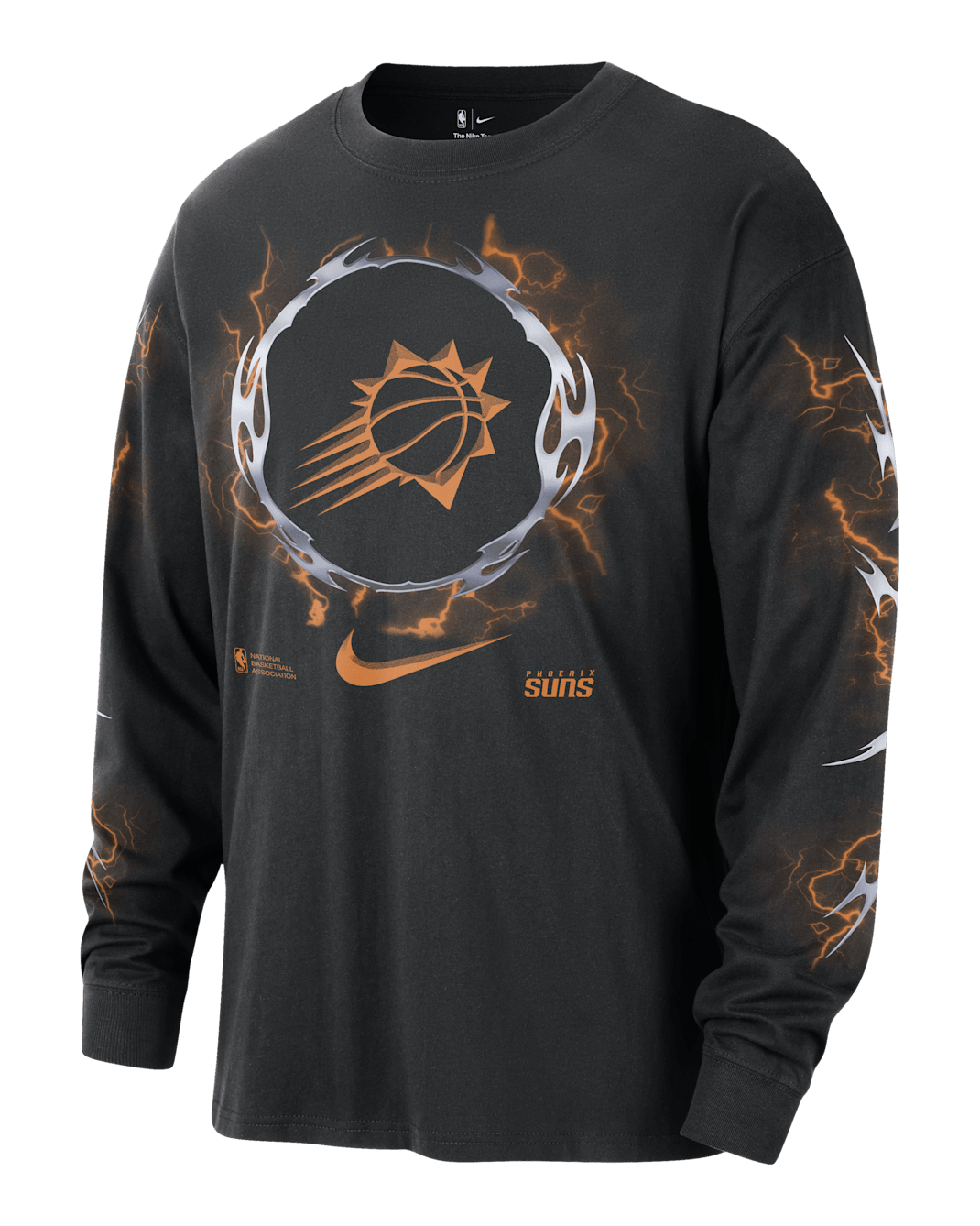 Playera de manga larga Nike de la NBA para hombre Phoenix Suns Courtside - Negro