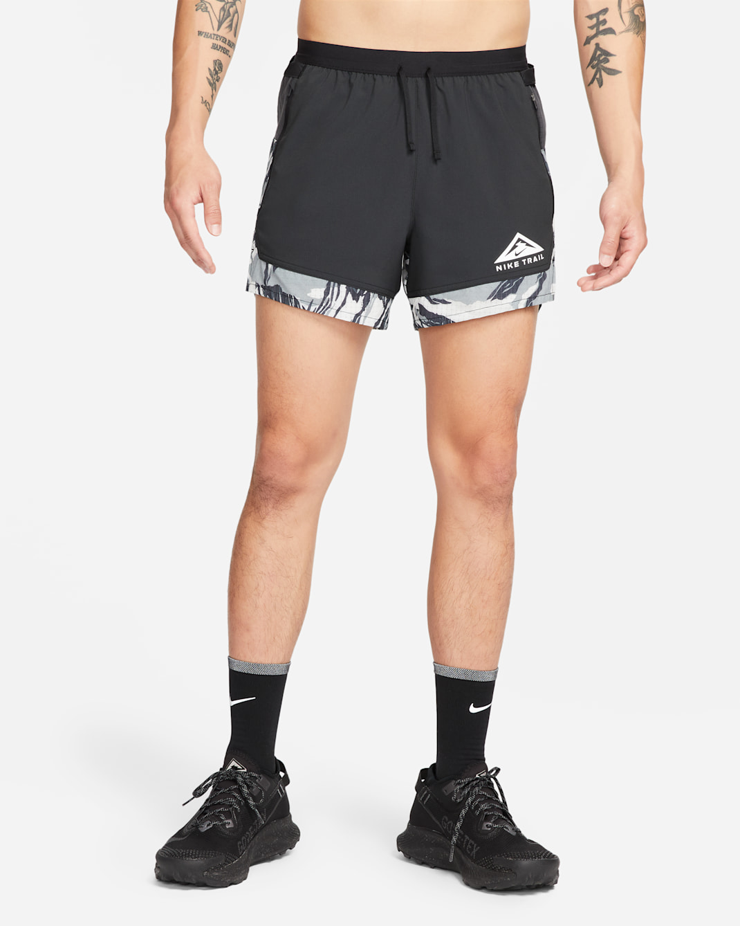 Nike Dri-FIT Flex Stride Men's 13cm (approx.) Brief-Lined Trail Running Shorts - Black/Dark Smoke Grey/White