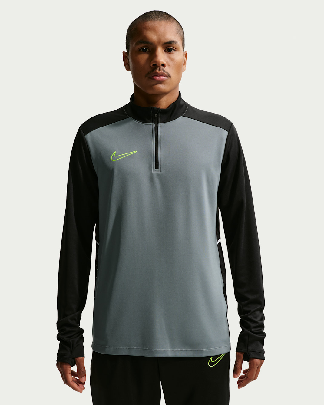 Nike Academy Men's Dri-FIT Football Drill Top - Cool Grey/Black/Volt
