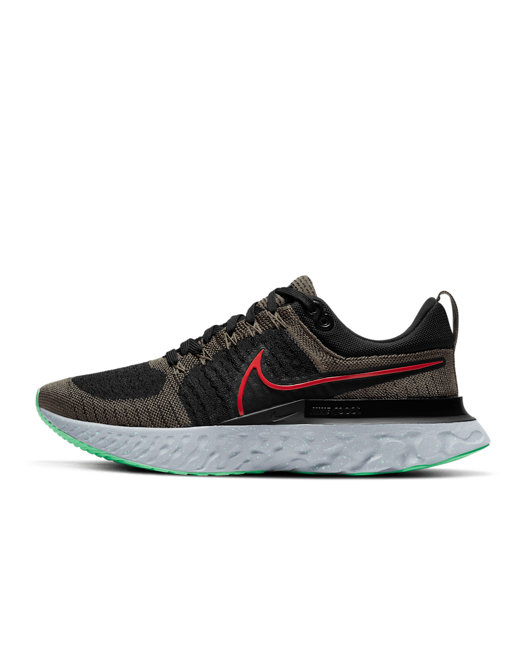 Chaussure de running sur route Nike React Infinity 2 pour homme - Ridgerock/Noir/Green Glow/Chile Red