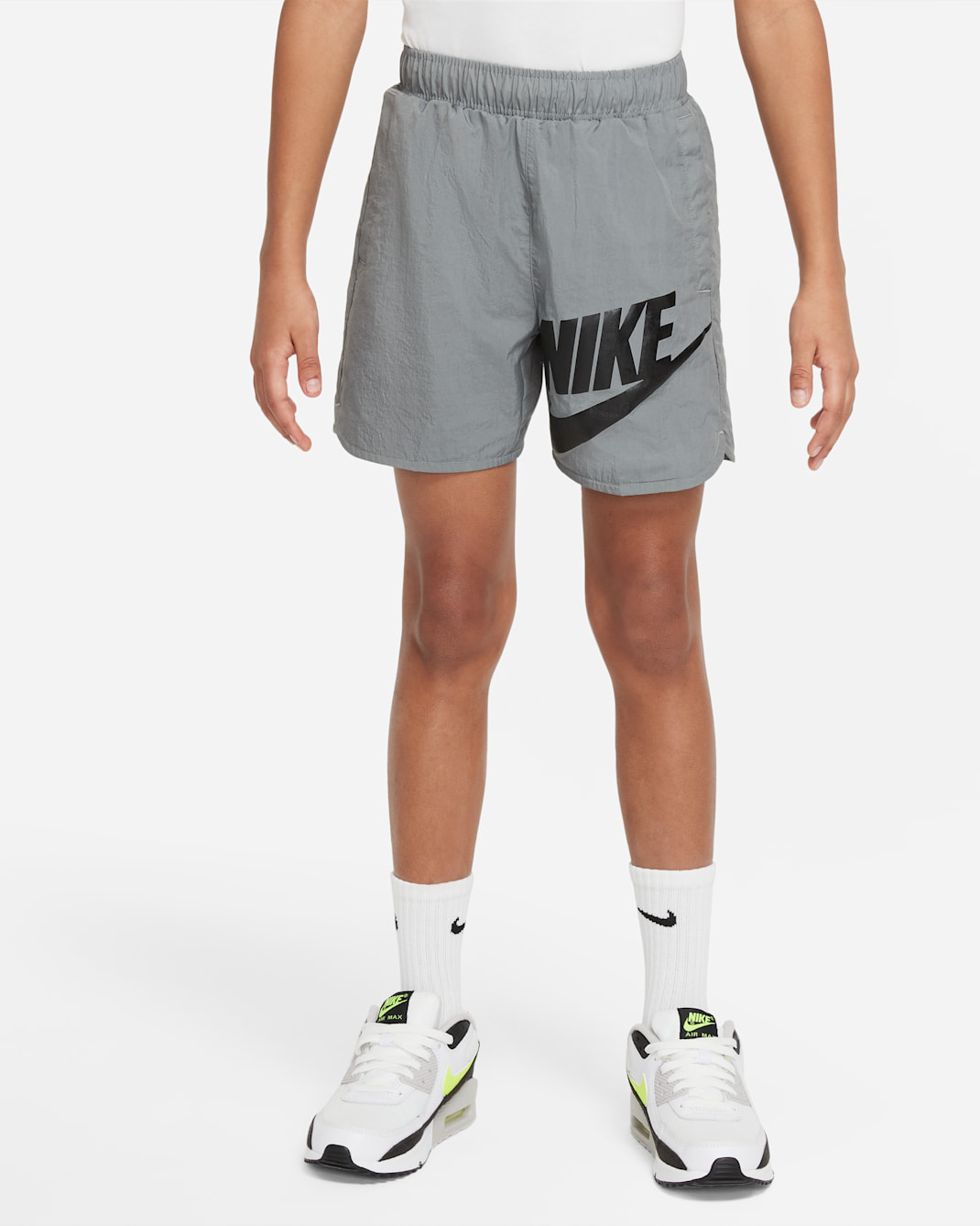 Nike Sportswear Older Kids' (Boys') Woven Shorts - Smoke Grey/Black