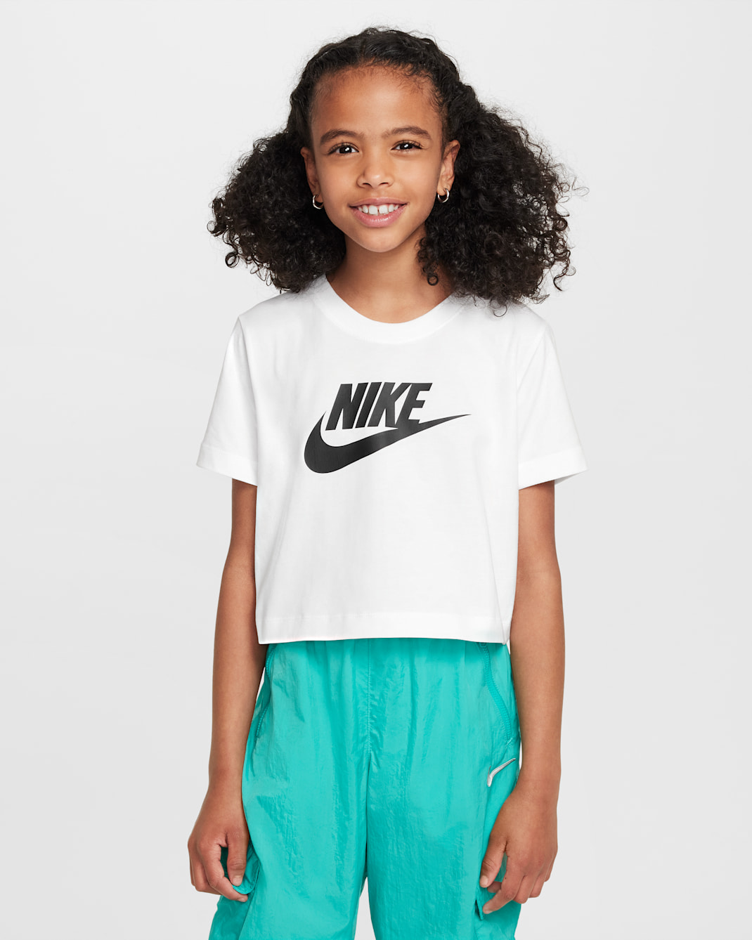Nike Sportswear Big Kids' (Girls') Cropped T-Shirt - White