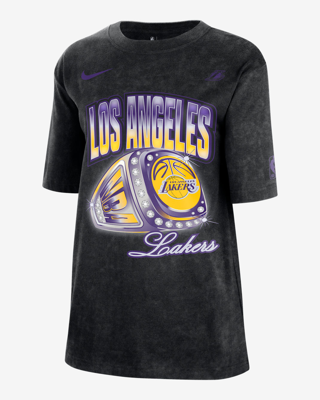 Playera Nike de la NBA para mujer Los Angeles Lakers Courtside - Negro