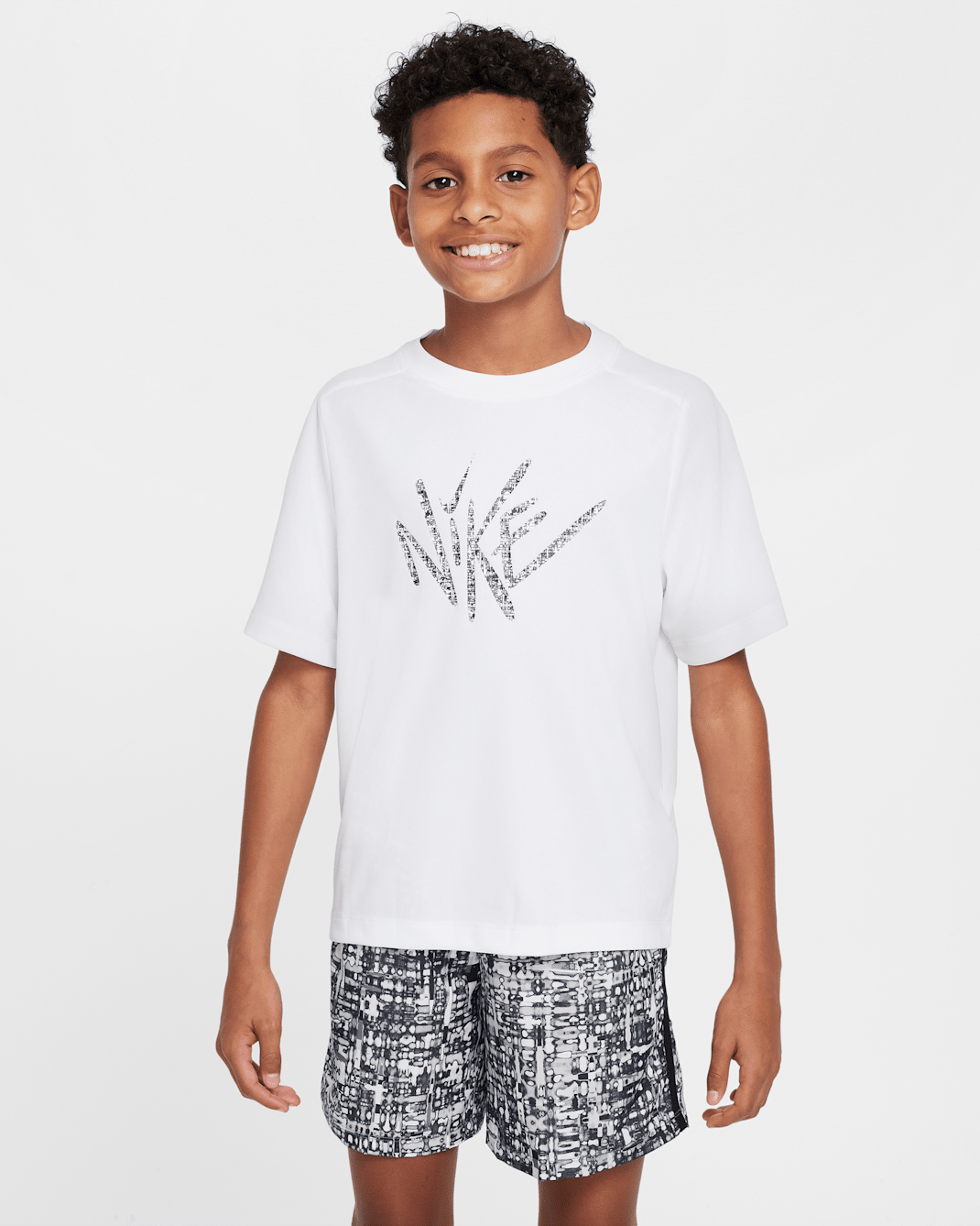 Nike Multi Older Kids' (Boys') Dri-FIT Short-Sleeve Top - White