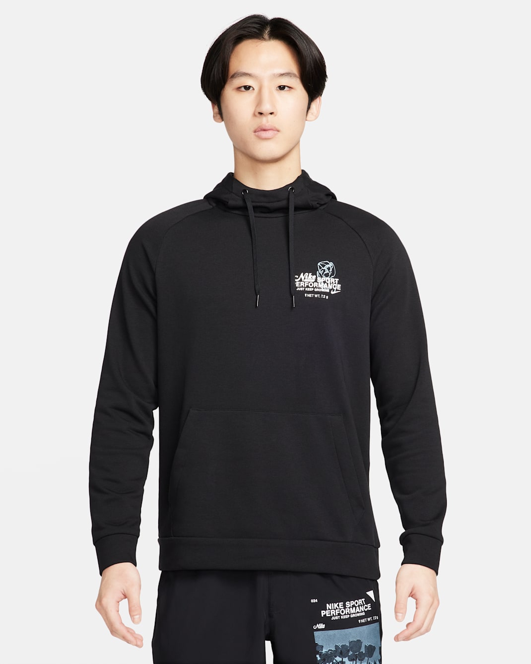 Nike Men's Dri-FIT Hooded Fitness Pullover Hoodie - Black/Black/White