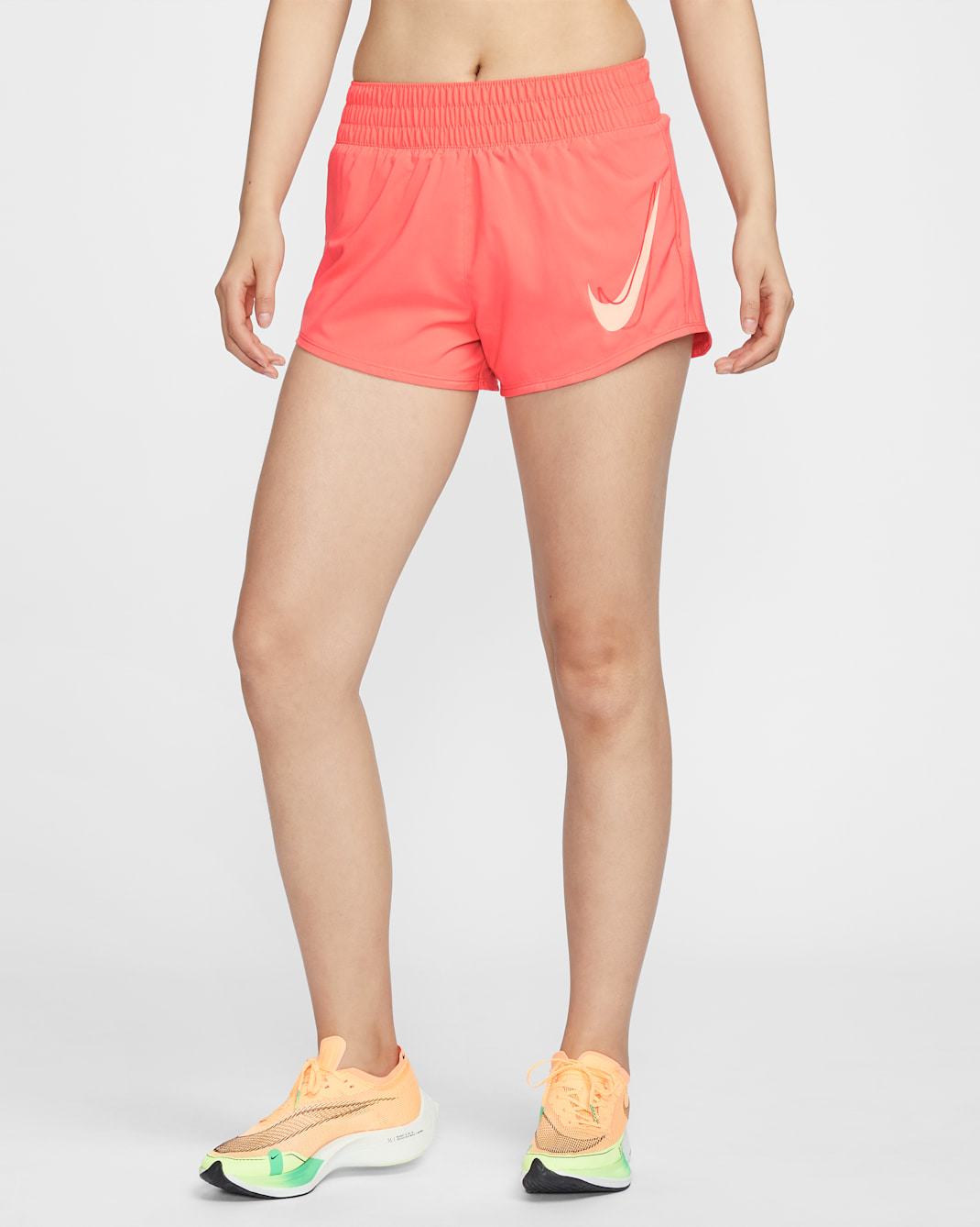 Nike One Women's Dri-FIT Mid-Rise Brief-Lined Running Shorts - Magic Ember