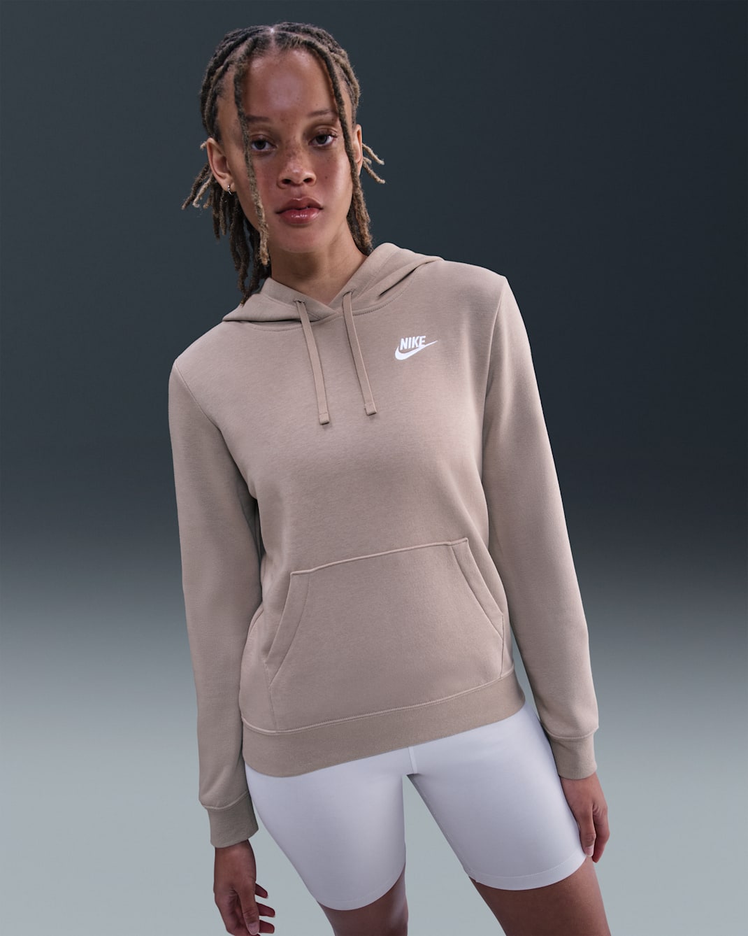 Nike Sportswear Club Fleece Women's Pullover Hoodie - Malt/White