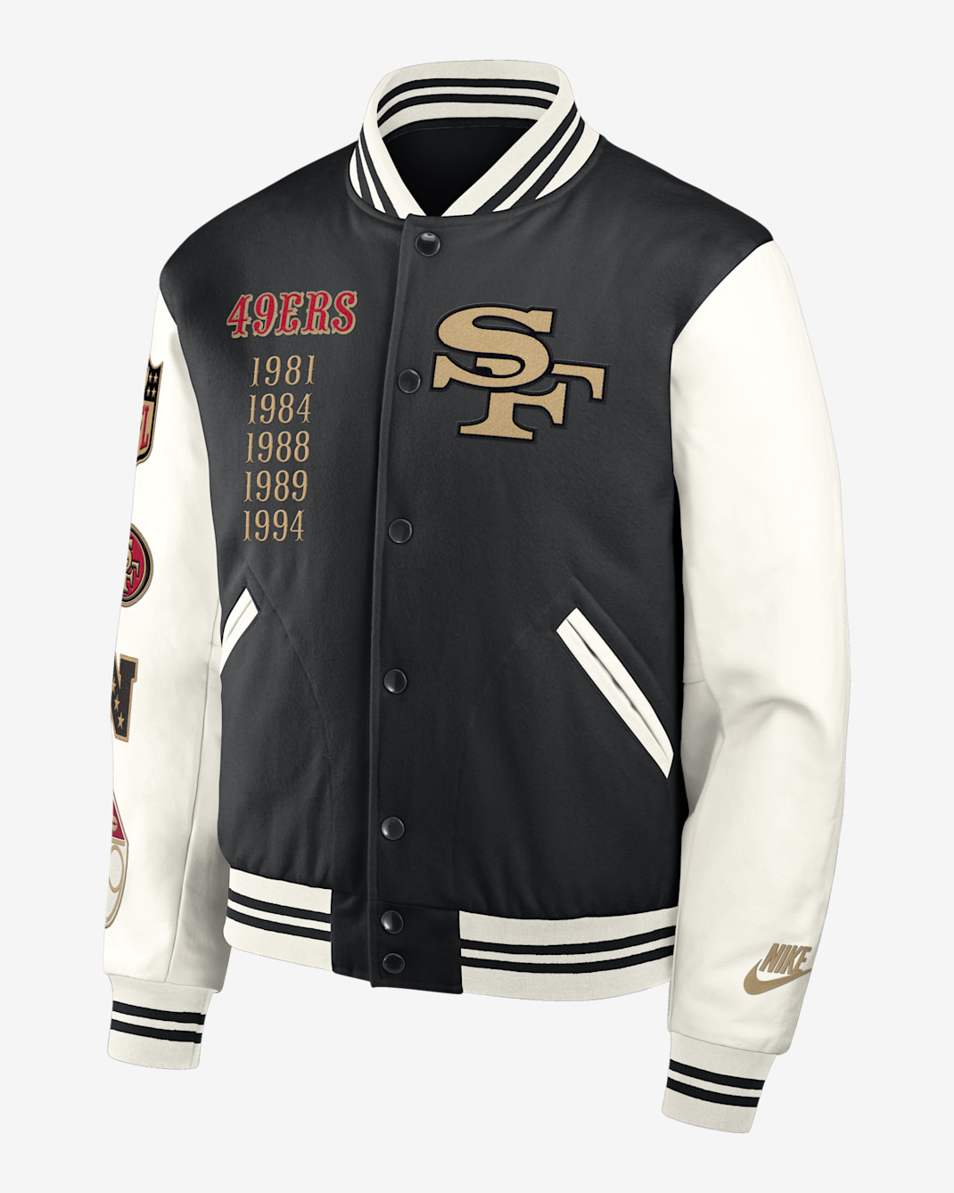San Francisco 49ers Rivalries Collection Men's Nike NFL Full-Snap Varsity Jacket - Black