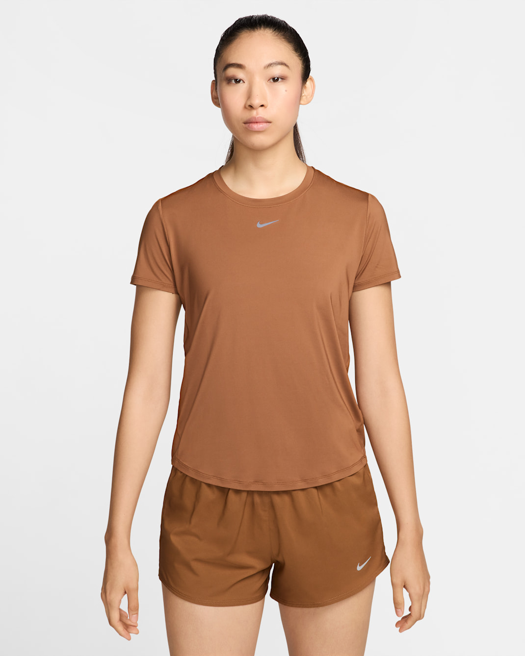 Nike One Classic Women's Dri-FIT Short-Sleeve Top - Light British Tan/Black