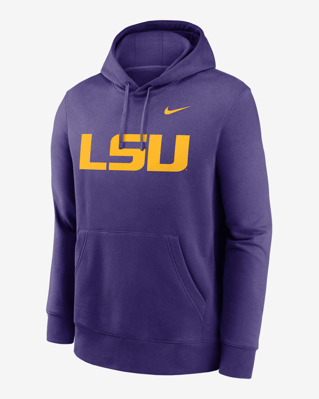 Sudadera con gorro sin cierre universitaria Nike para hombre LSU Tigers Primetime Evergreen Club Primary Logo - Morado