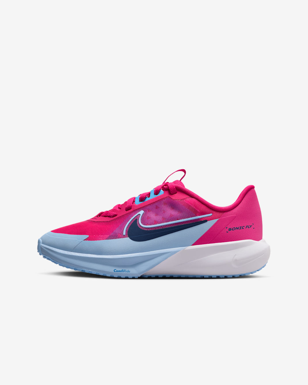 Nike Sonic Fly Big Kids' Running Shoes - Rush Pink/University Blue/Aluminum/Blue Void