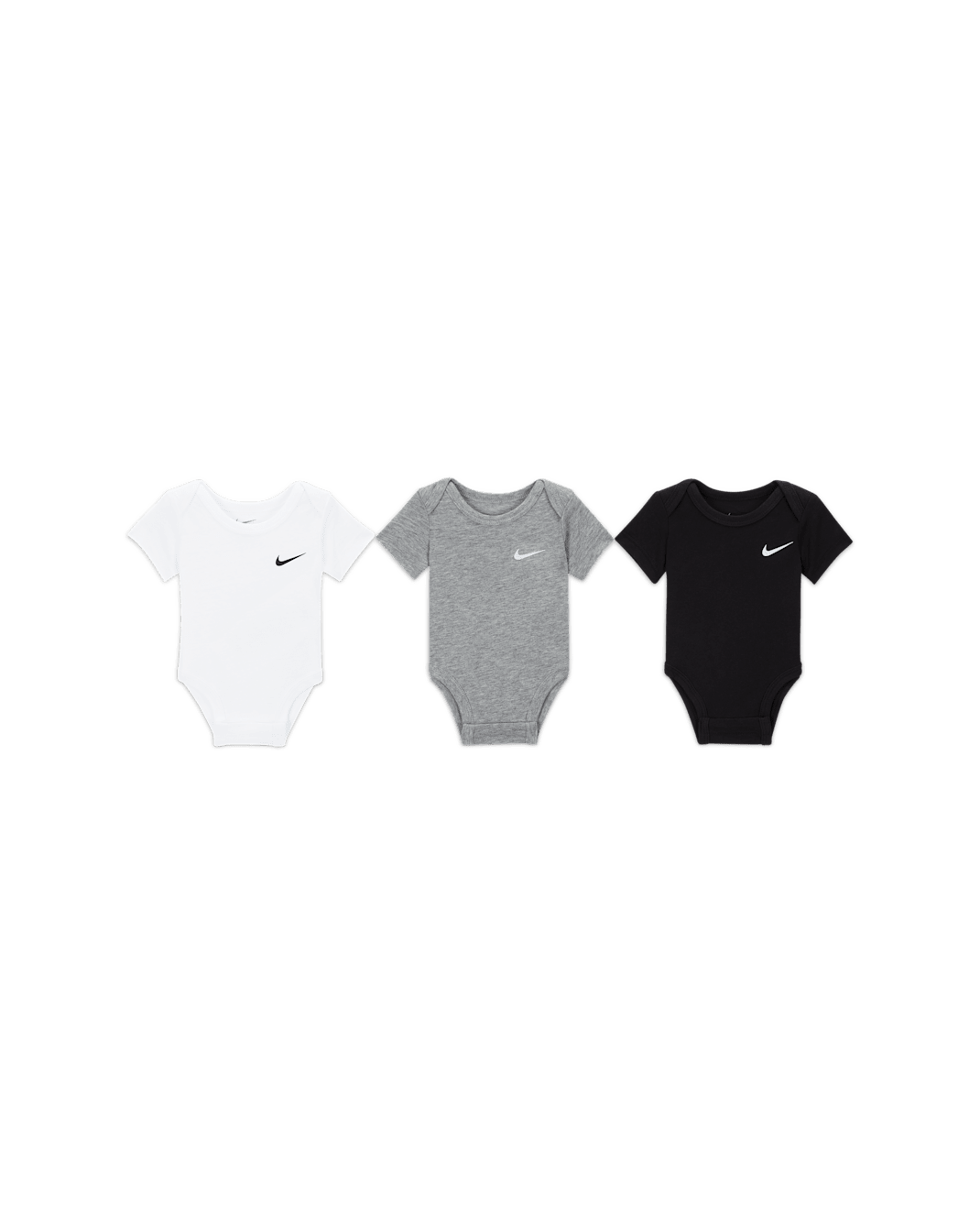 Nike Swoosh Bodys (Babys, 0–9 M, 3er-Pack) - Schwarz