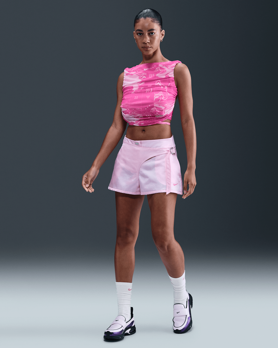Serena Williams Design Crew Women's High-Rise 3" Shorts - Pink Foam/Fire Pink
