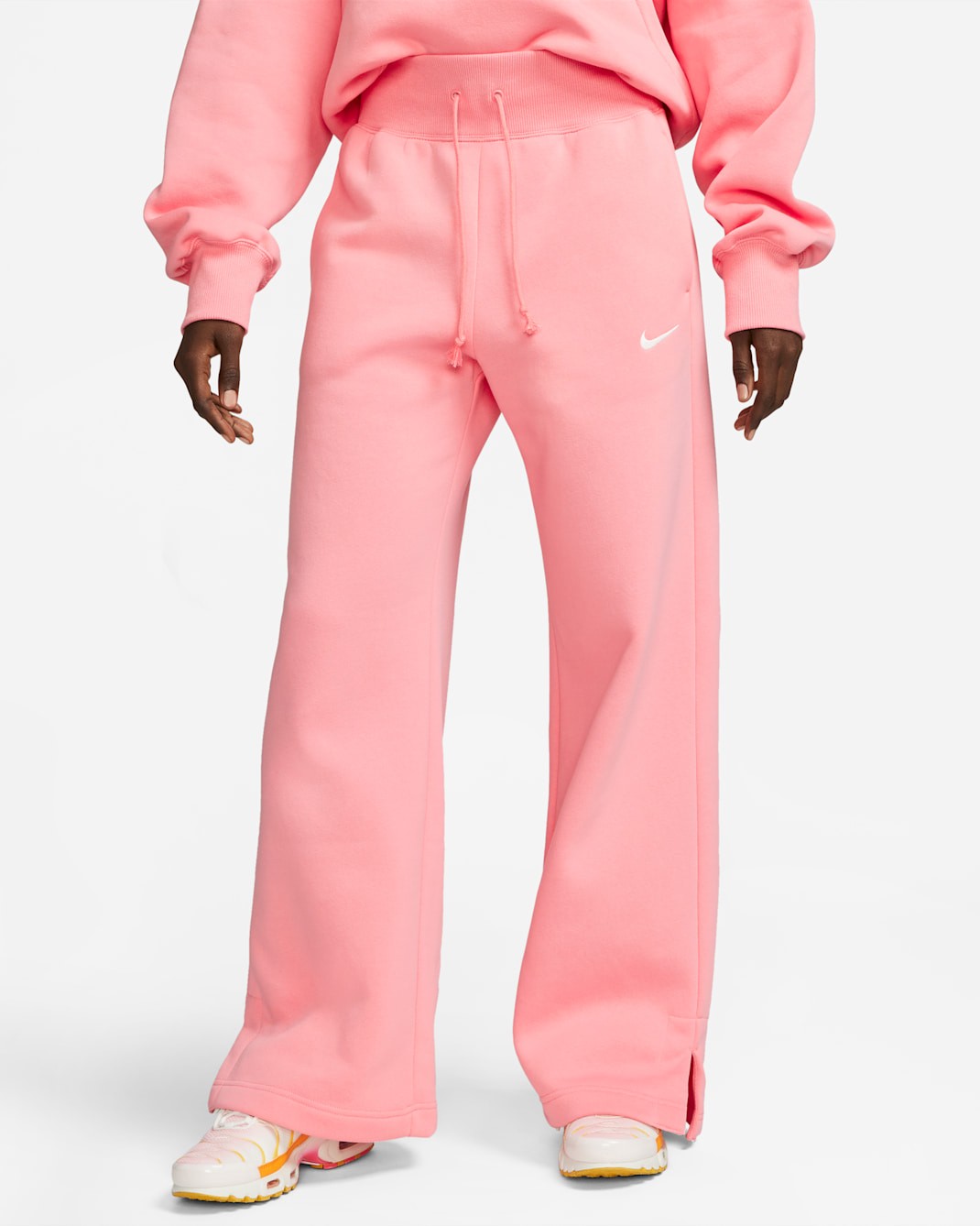 Nike Sportswear Phoenix Fleece Women's High-Waisted Wide-Leg Sweatpants - Coral Chalk/Sail