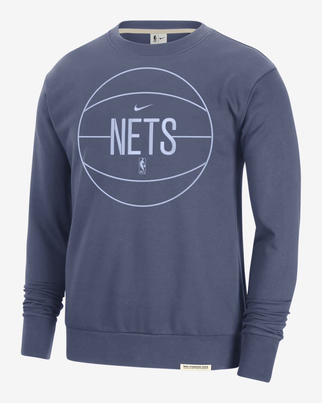 Brooklyn Nets Standard Issue Men's Nike Dri-FIT NBA Sweatshirt - Diffused Blue/Pale Ivory/Cobalt Bliss