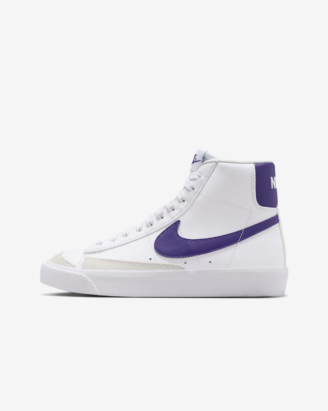 Tenis para niños grandes Nike Blazer Mid '77 - Blanco/Morado cancha