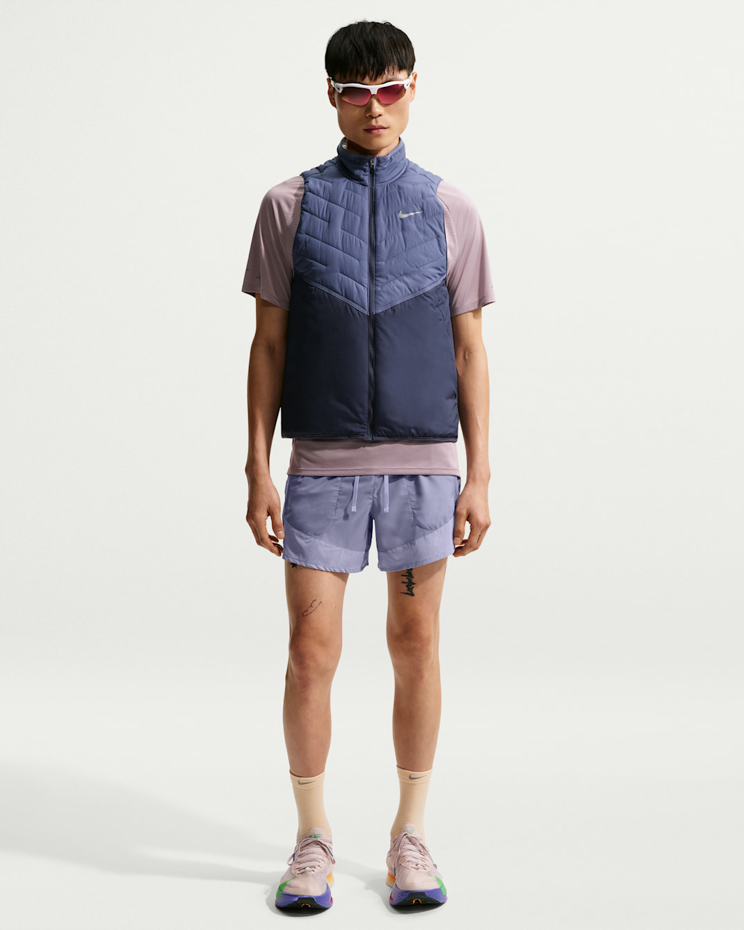 나이키 스트라이드 남성 드라이 핏 5인치 브리프 라인드 러닝 쇼츠 - 아이언 퍼플/인디고 헤이즈/라이트 시슬