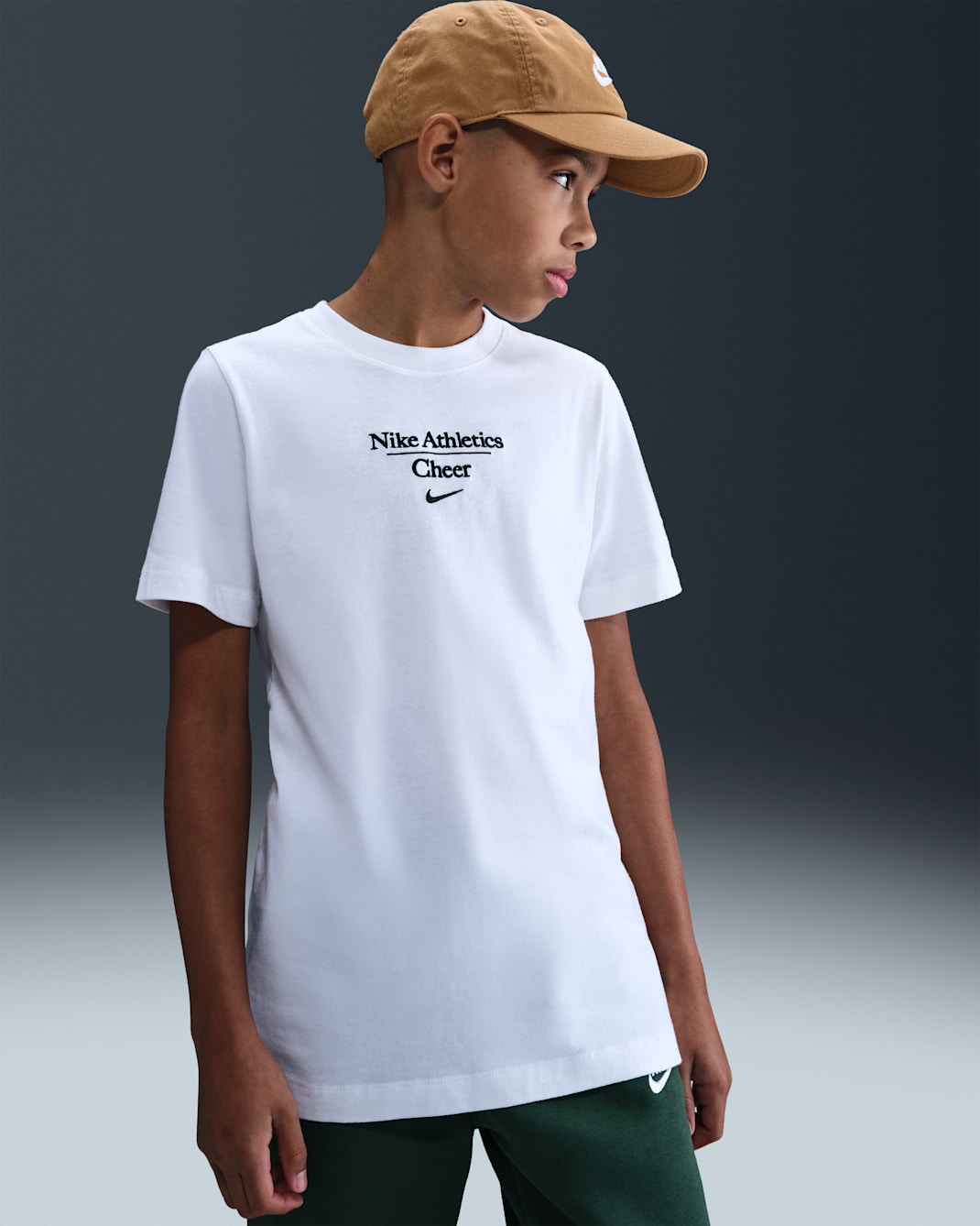 Playera para niños talla grande Nike Cheer - Blanco