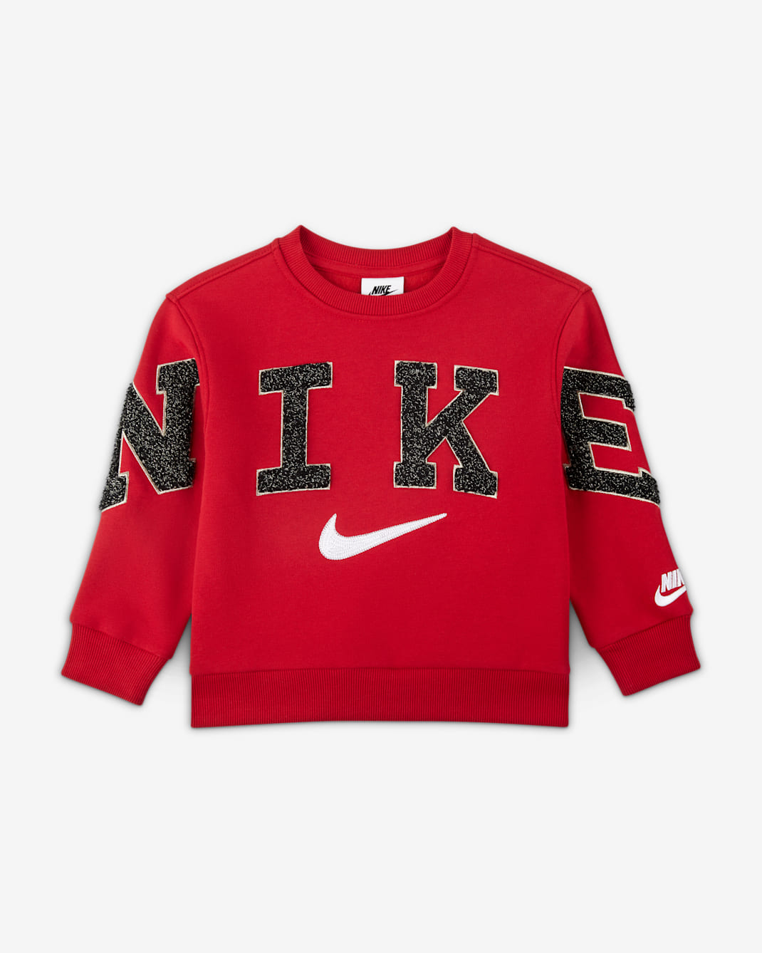 Nike Club Little Kids' Chenille Fleece Crew - Gym Red