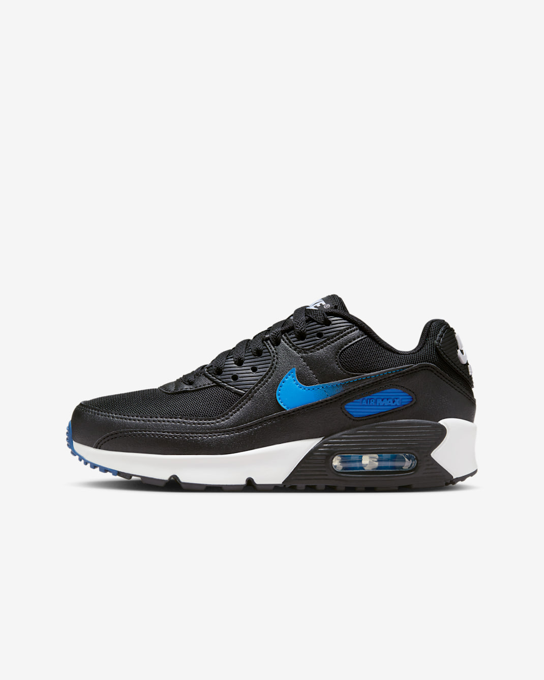 Tenis para niños grandes Nike Air Max 90 - Negro/Azul cancha/Blanco/Azul foto