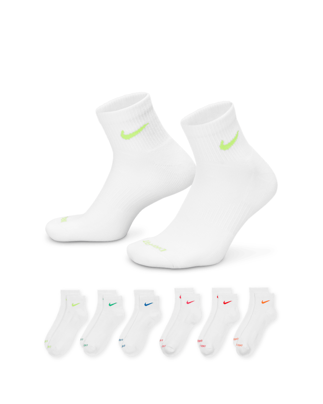 Nike Everyday Plus Cushioned Training Ankle Socks (6 Pairs) - Multi-Color
