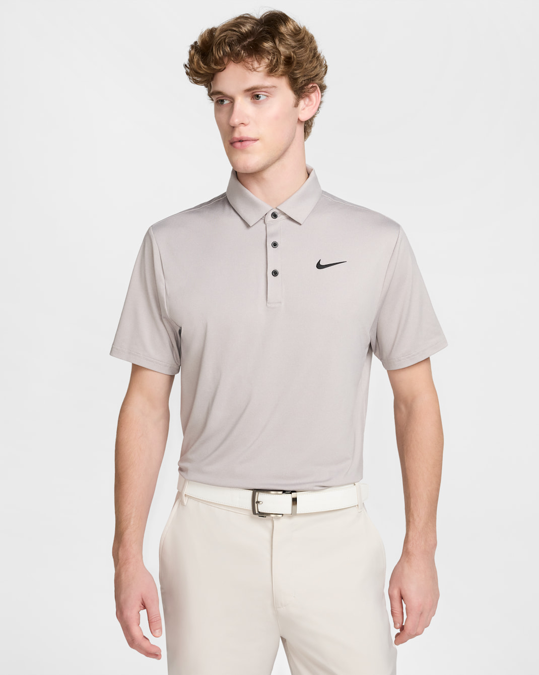 Polo de golf Dri-FIT jaspeado para hombre Nike Tour - Gris universitario/Negro
