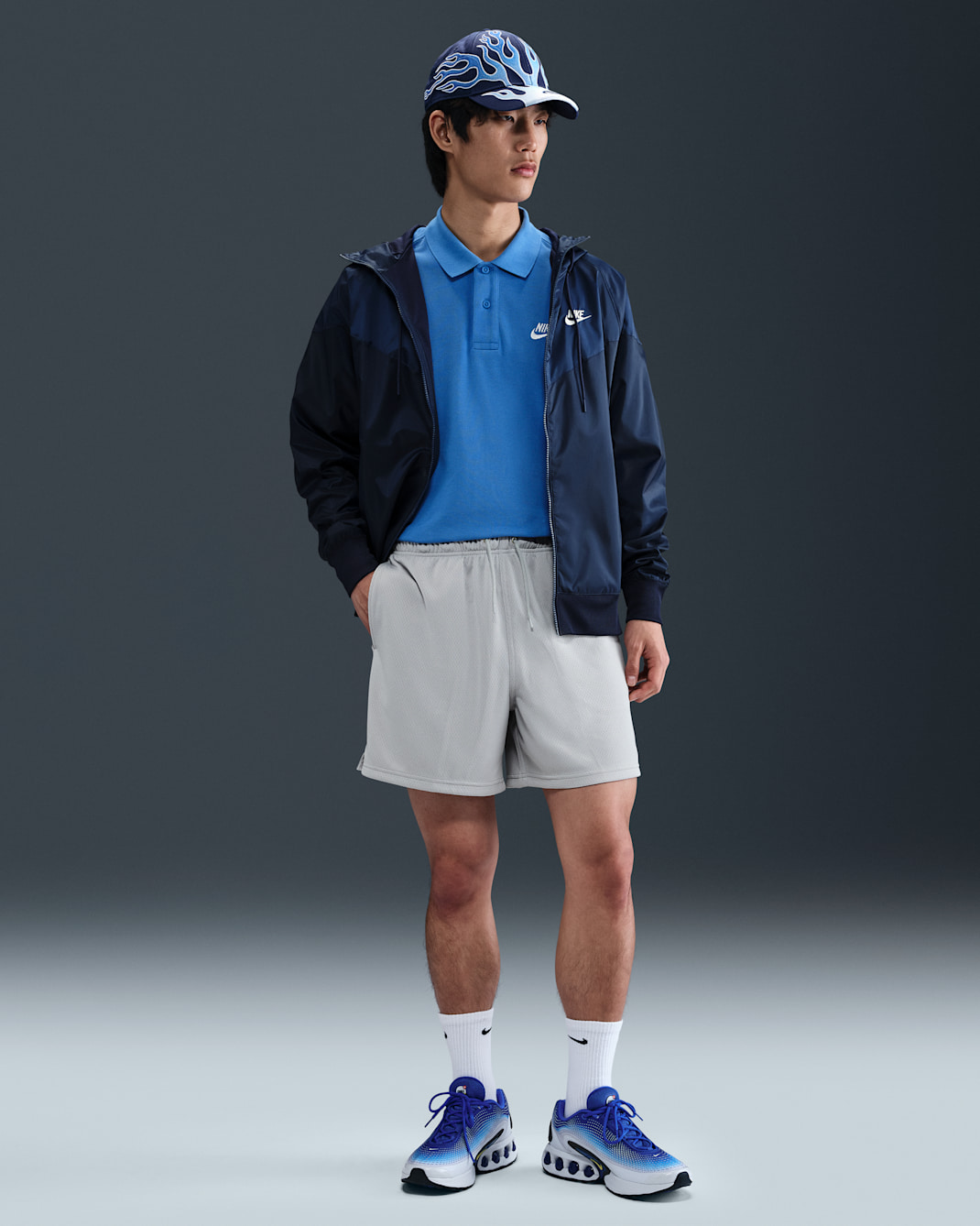 ナイキ クラブ メンズ メッシュ フロー ショートパンツ - ライトスモークグレー/ホワイト