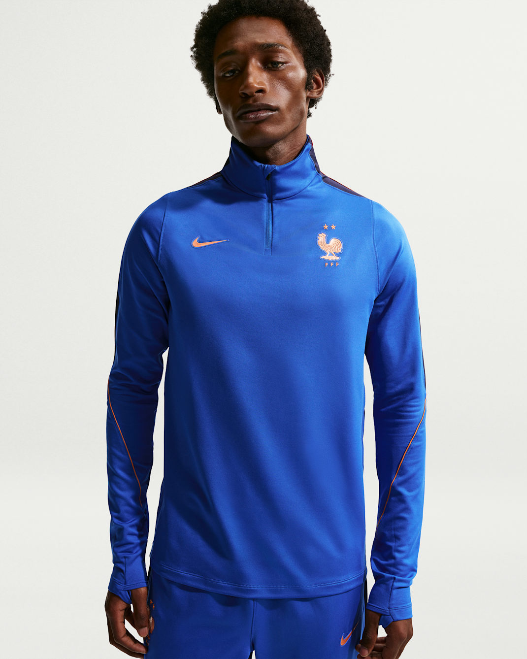 FFF Strike Nike Dri-FIT férfi futballedzőfelső - Game Royal/Blackened Blue/Metallic Copper
