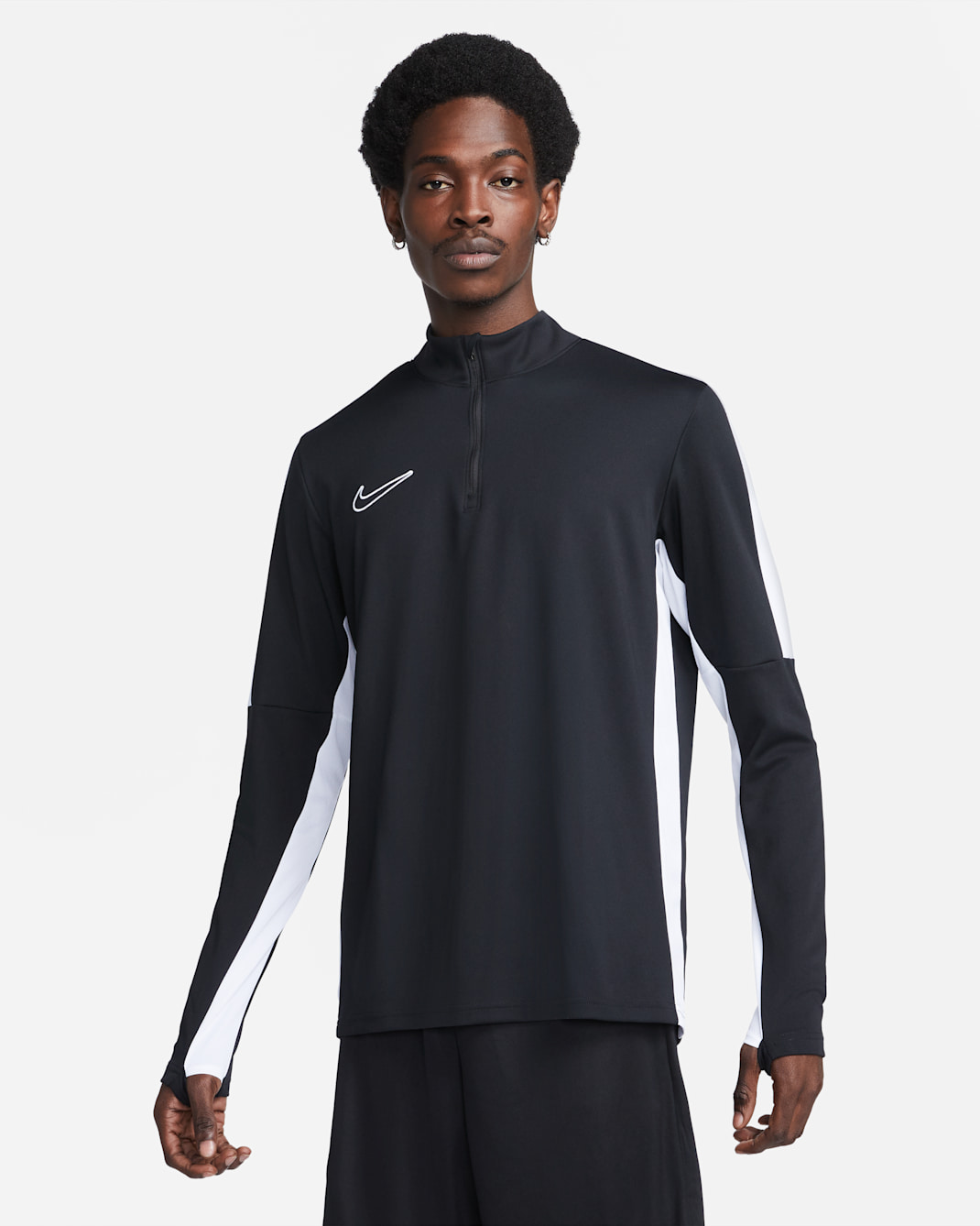 Nike Academy Men's Dri-FIT 1/2-Zip Soccer Top - Black/White/White